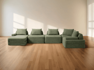 Cushie 5 Seater U Shaped Sectional Sleeper Sofa w/ Chaise